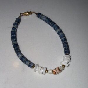 Blue and White Beaded Bracelet, never worn